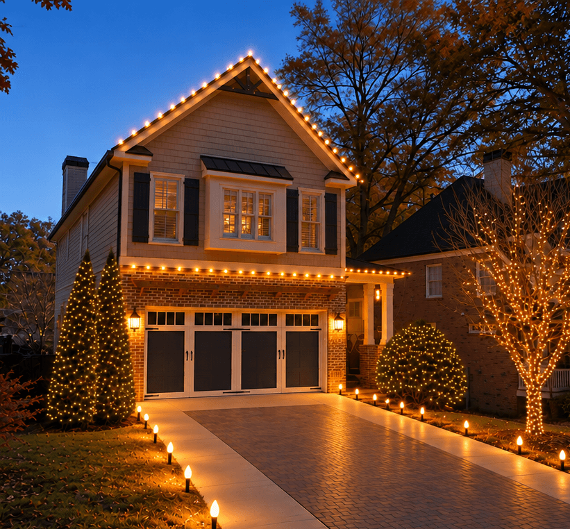 Driveway and gable lighting mockup